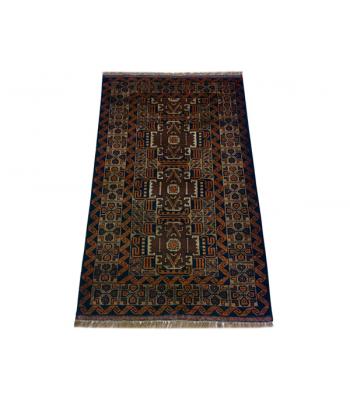 84 x 135 Dark Afghan Oriental All Wool Handmade Rug 
