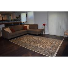 198 X 302 Graceful Cream, Blue And Brown Shah Abbasi Pattern Traditional Rug