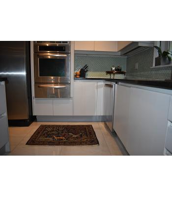 100 X 180 Stylish Small Kashan Pictorial Design Traditional Rug