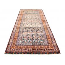 128 X 314 Bold & Beautiful Orange, Brown All Over Diamond Designed Persian Rug