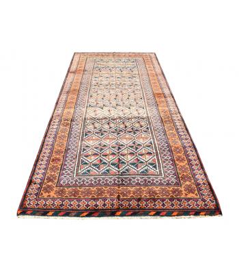 128 X 314 Bold & Beautiful Orange, Brown All Over Diamond Designed Persian Rug