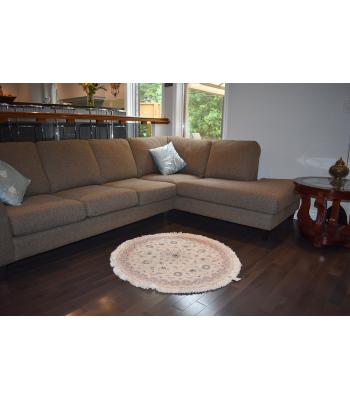 91 Cm Strikingly Beautiful Nain Pair Design Traditional Round Rug