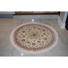 102 Cm Round Round Shaped Traditional, Nain Pair Wool-silk Rug