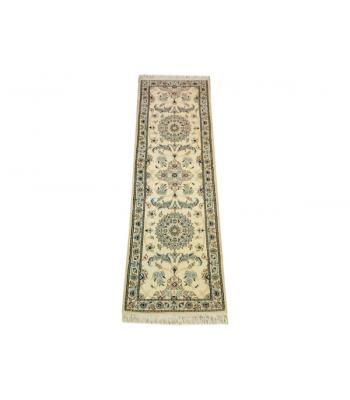 56 x 191 Royal Timeless Medallion Cream Handmade Rug