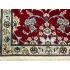 Red background Medallion cream handmade rug