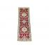 61 x 185 Red Background Medallion Cream Handmade Rug