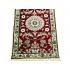 Red background Medallion cream handmade rug