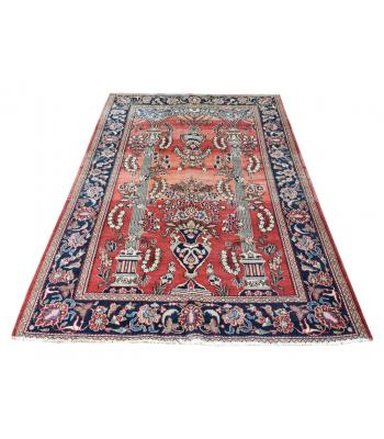 128 X 210 Beautifully Crafted Two Pillars Designed Handmade Wool Rug