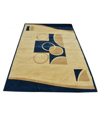 152 X 244 Elegant Leaves Design Cream Blue Modern Rug