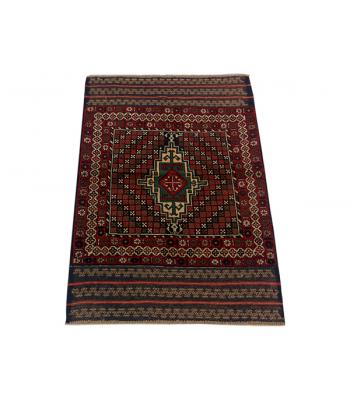 86 x 130 Classic Diamond Tribal  Wool and Silk Oriental Rug
