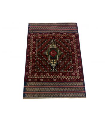 86 x 130 Classic Diamond Tribal Wool & Silk Oriental Rug