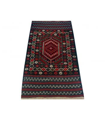 91 x 86 Bold & Dark Oriental Afghan Chest Wool Rug