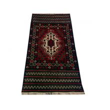 86 x 157 Bold & Dark Oriental Afghan All Wool Rug