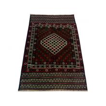 91 x 137 Bold and Dark Oriental Afghan Wool Rug