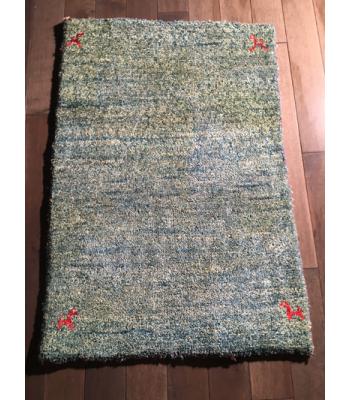 Persian Gabbeh Blue Green handmade Wool Rug