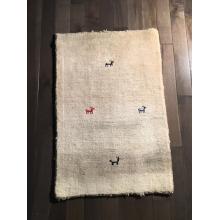 Simple Gabbeh Cream floor Rug