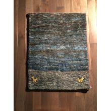 Hand knotted Gabbeh Blue animal print rug