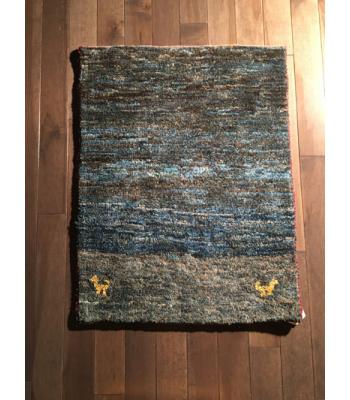 Hand knotted Gabbeh Blue animal print rug