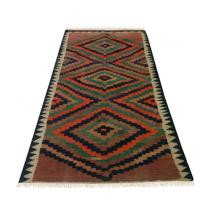 127 x 260 Elegant Diamond Kilim Persian Handmade Wool Rug