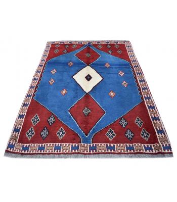 149 X 189 Bold and Bright Persian Traditional Three Diamonds Design Rug