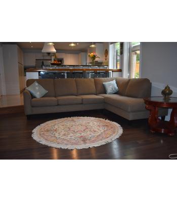 151 Cm Graceful Tabriz Persian Centre Medallion Circle Design Traditional Round Rug