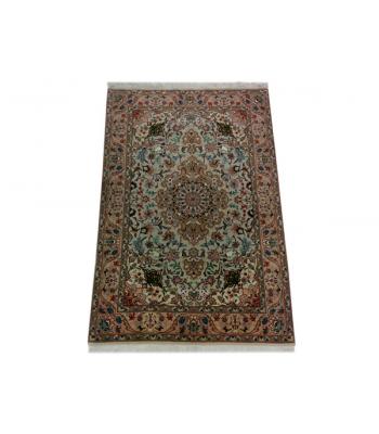 102 x 150 Strikingly Beautiful Hand Knotted Wool-Silk Medallion Shirfar Rug