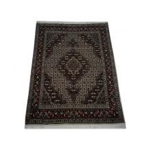 109 x 150 Classic Persian Tabriz Wool-Silk Fish Design Rug
