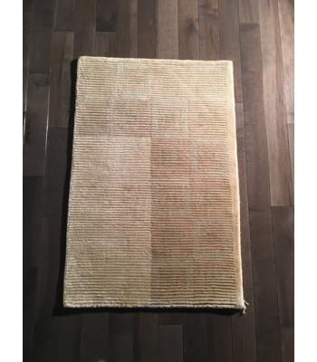 Plain Ivory brown Wool Rug