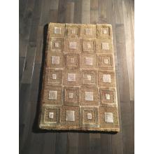 Classic Ivory Brown Squares Rug
