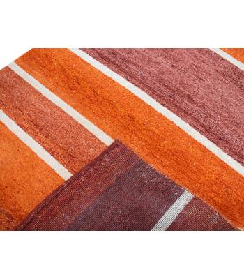 122 X 183 Gorgeous Orange Cream Red Modern,Oriental Handmade Wool Rug