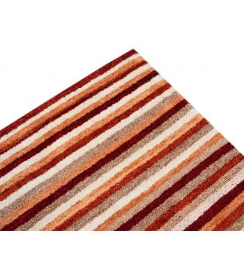 122 X 183 Modern Oriental Thin Stripes Multi Color Pure Wool Rug