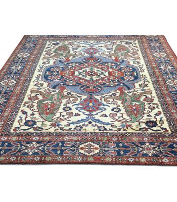 274 x 406 Unique Tribal Designed Blue, Red & Cream Oriental Rug