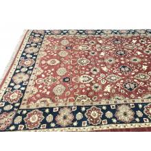 315 x 384 Blue & Red Choobi Vegetable Dye Oriental Wool Rug