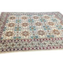 305 x 386 Geometric Design, Cream & Brown Persian Kerman Rug