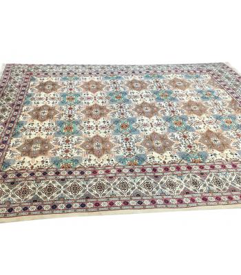 305 x 386 Geometric Design, Cream & Brown Persian Kerman Rug