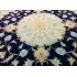 Dark blue square shaped Tabriz handmade rug