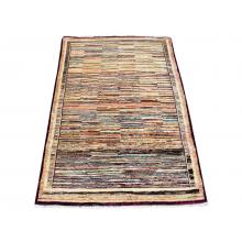 101 X 155 Multi Color Afghan Chobi Vegetable Dye Stripe Patterned Rug