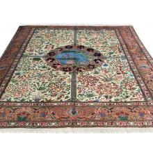 287 x 404 Simple and Subtle Peach & Cream Persian Tabriz Wool Rug