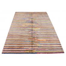 132 X 210 Modern Multi Color Stripes Design Wool Rug