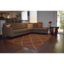 207 X 244 Classy Diamond Design Brown & Cream Modern Rug