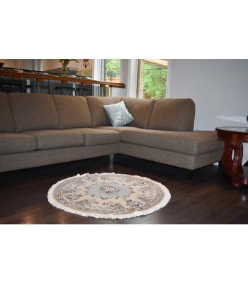 110 Cm Subtle And Graceful Nain Circle Design Traditional Round Rug
