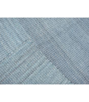 122 x 183 Blue and Cream Reversible Goose Eye Modern Rug 