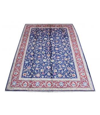 254 X 404 Red Border Navy Blue Background All Over Band Eslimi Design Rug