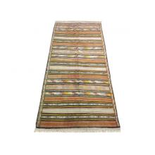 142 x 318 Reversible Kilim Antique Tribal Wool Silk Rug