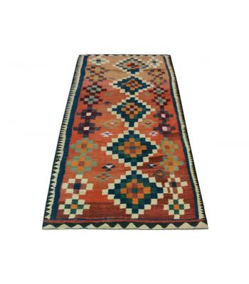 150 x 332 Bold and Beautiful 5 Diamond Kilim Persian Handmade Wool Rug