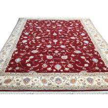 305 x 396 Cream & Red Wool-Silk Unique Allover Persian Rug