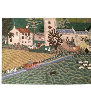 135 x 201 Kashmeer Chain Stitch Village Design Rug