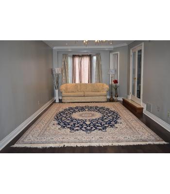 296 X 415 Gorgeous Habibian Design Cream, Blue & Red Traditional Nain Rug