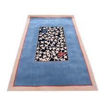 152 X 244 Bold And Beautiful Oriental Modern Leaves Design Blue, Cream Rug