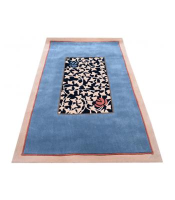 152 X 244 Bold And Beautiful Oriental Modern Leaves Design Blue, Cream Rug